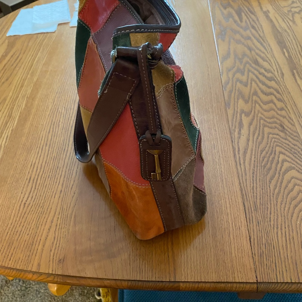 Fossil Multicolor Patchwork Shoulder Bag 12x12 - image 4